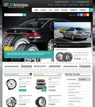 OT Car Accessories - Online Auto Parts Store Joomla v2.5 Virtuemart Template 