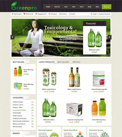 OT GreenPro - Modern shopping cart and business Joomla 2.5 template