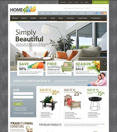 OT HomeEco - Interior Furniture Online Store Joomla 2.5 Template 