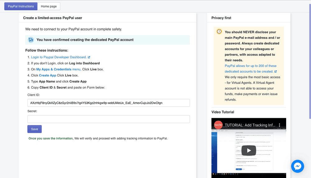 How to create a new user for your Paypal merchant account