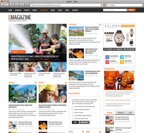 OT EMagazine responsive joomla template