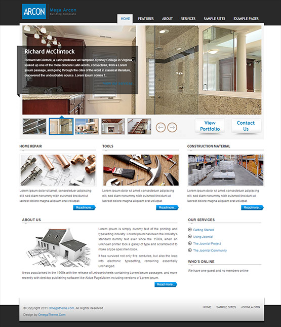 home page