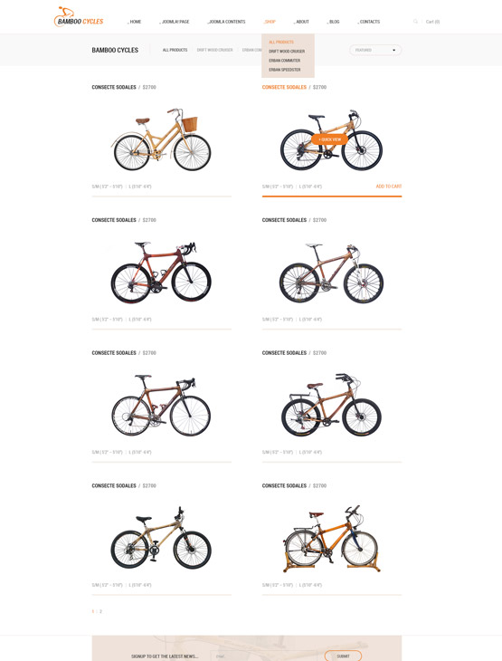 OT Bamboo Cycle category page Joomla template