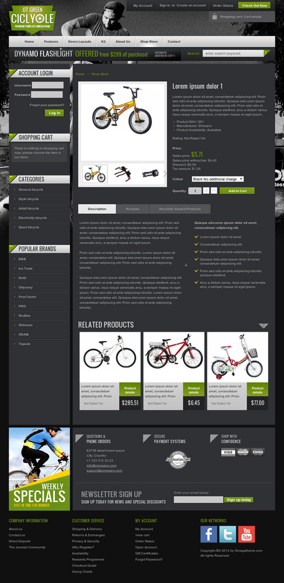 ot bicyclegreen bike online store template omegatheme com