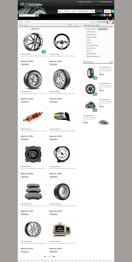 Joomla multi-page template