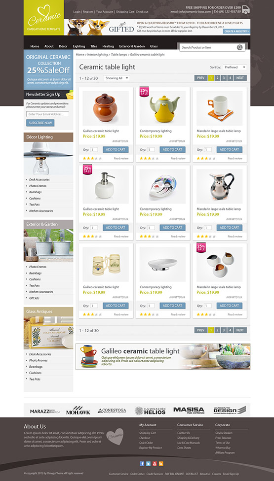 product list page
