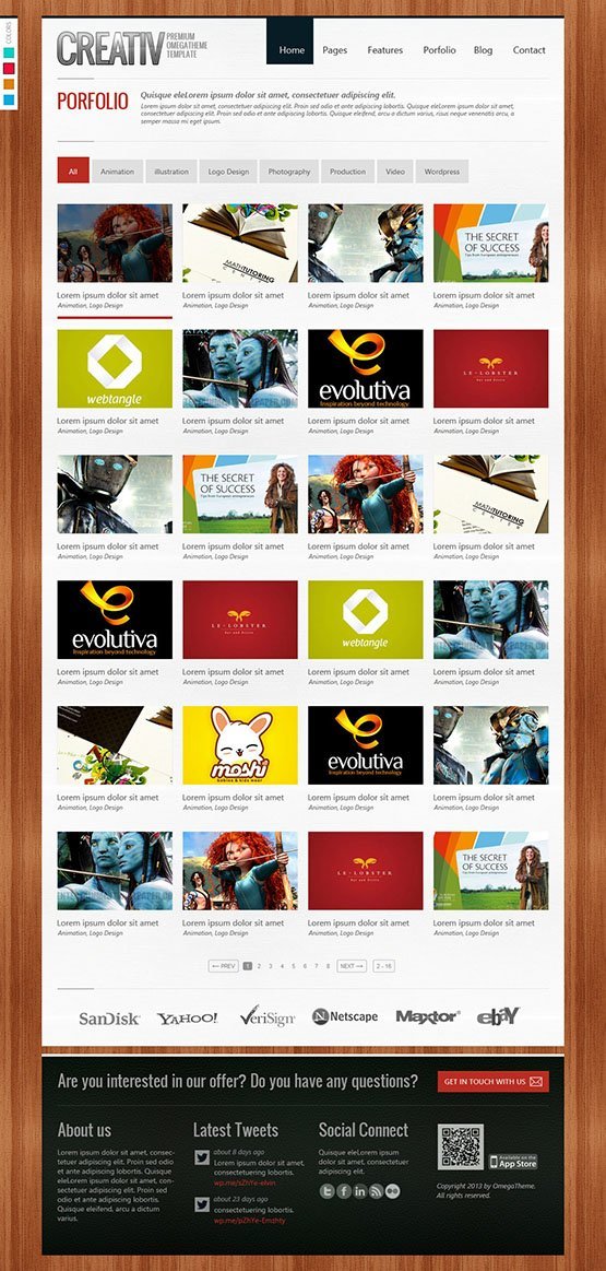 Creative joomla template - home page