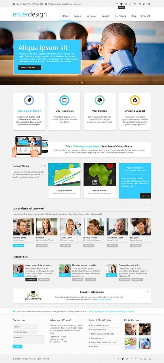 Enterdesign joomla template home page