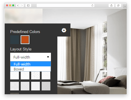 Full width or boxed layout Full width or boxed layout