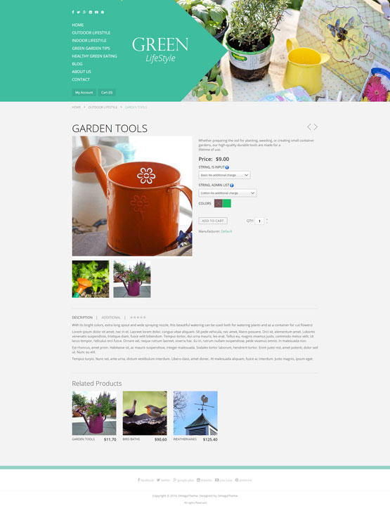  GreenLiving joomla template - virtuemart product detail page