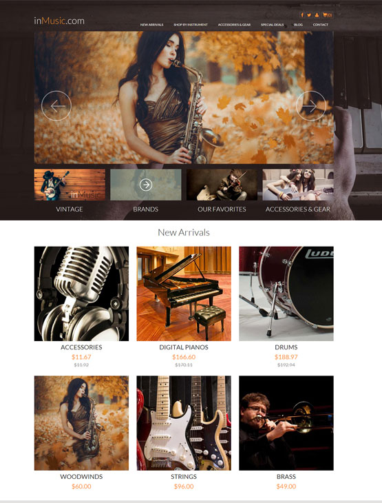 inMusic joomla template - home page