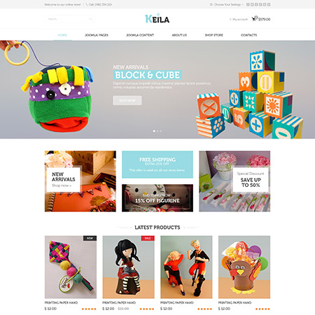 Keilar - Free Adorable Joomla virtuemart template