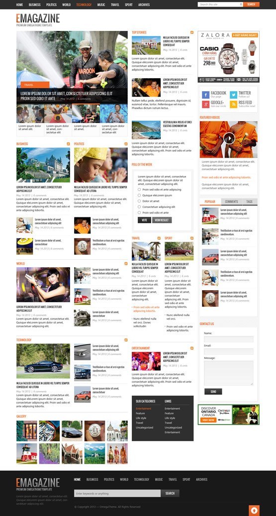 magazine home page template