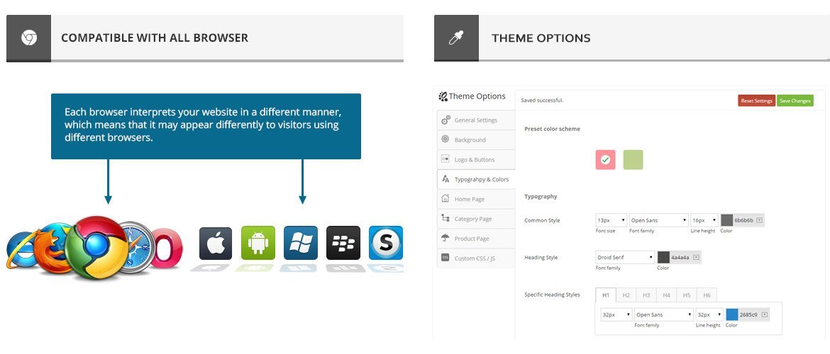 browser compaible and theme options