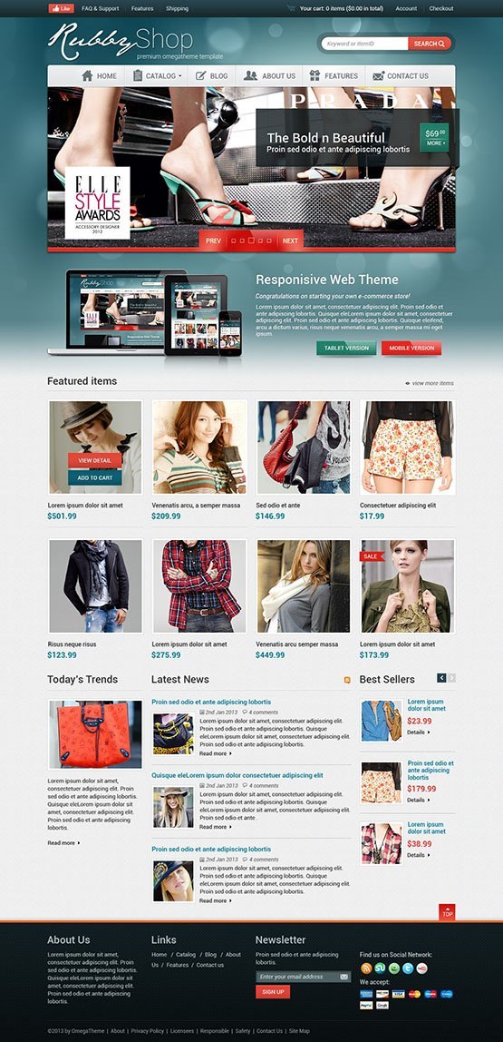 Rubby shop joomla template - home page