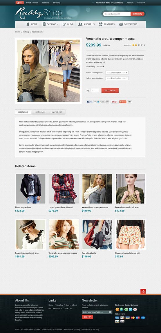 Rubby shop joomla template - inner page