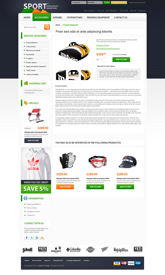 product detail page