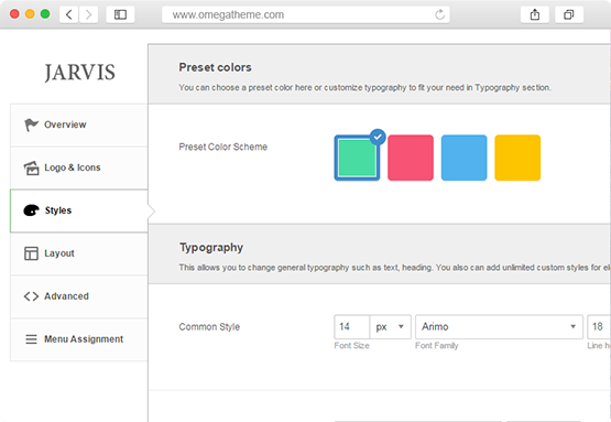Module styles OT Tshirt color style and typogrhapy