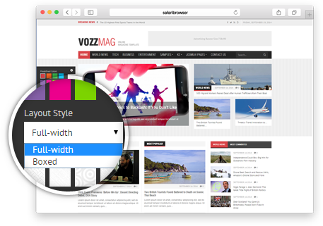 Full width or boxed layout Full width or boxed layout