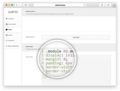 editing css file from joomla backend