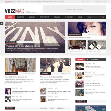 Vozzmag news magazine joomla 3 template