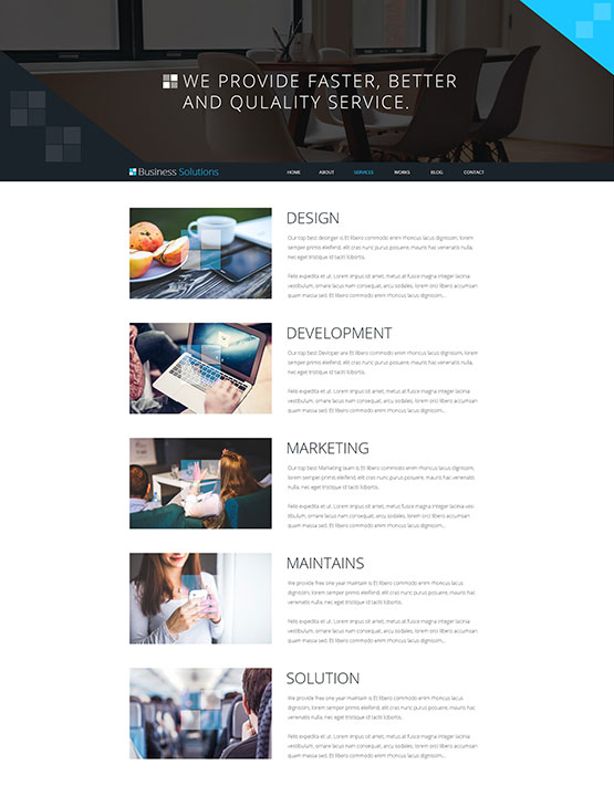 Joomla business onepage blog design