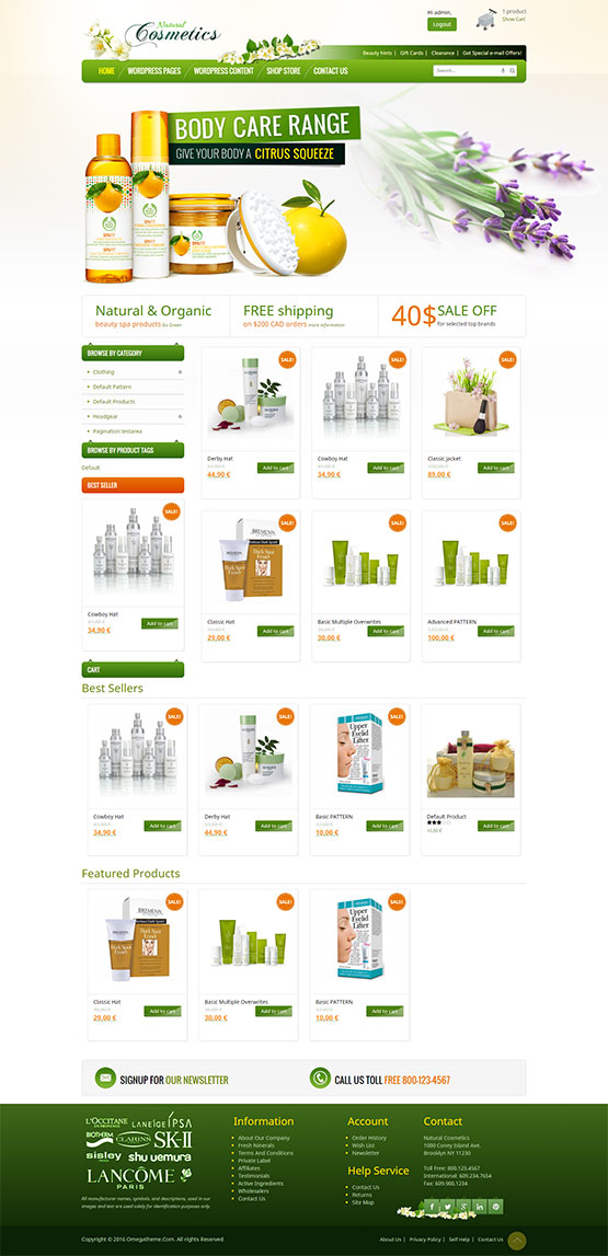 WordPress shop multipage responsive