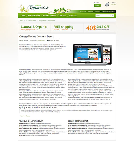 WordPress shop multipage responsive