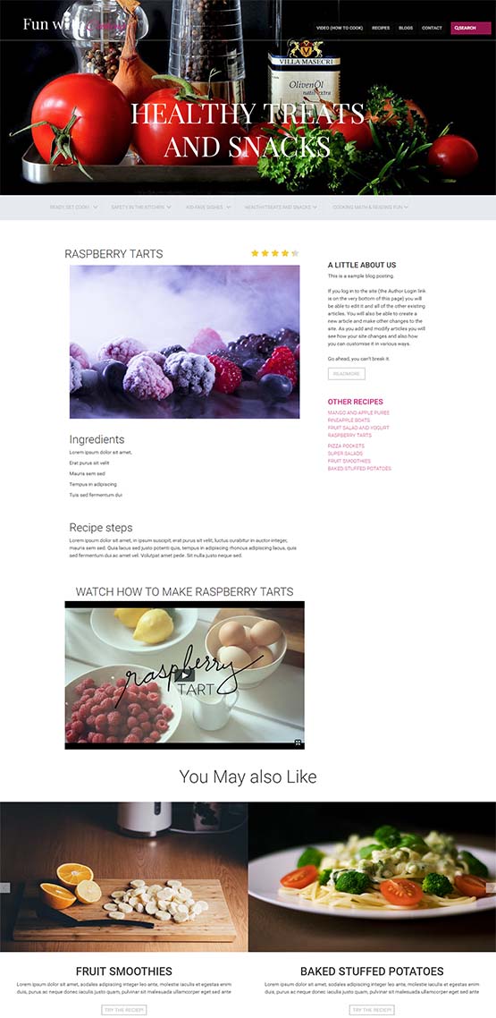 WordPress kids multipage responsive