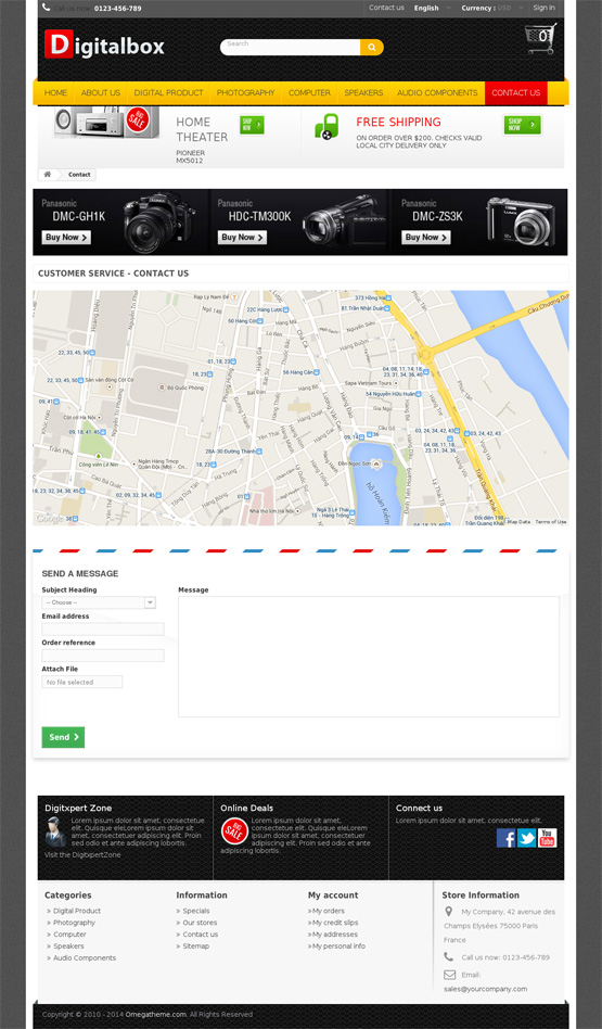 digital prestashop theme -contact page