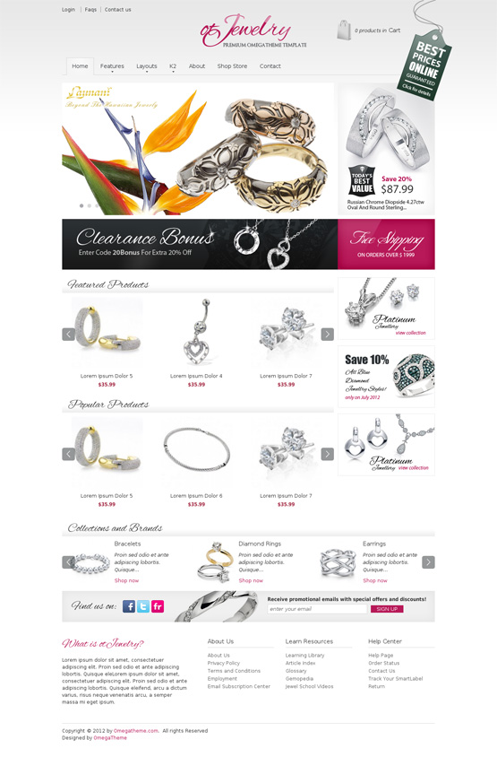 OT Jewerly Prestashop theme - home page