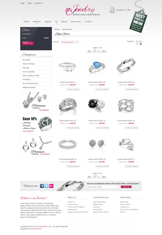 OT Jewerly Prestashop theme - category page