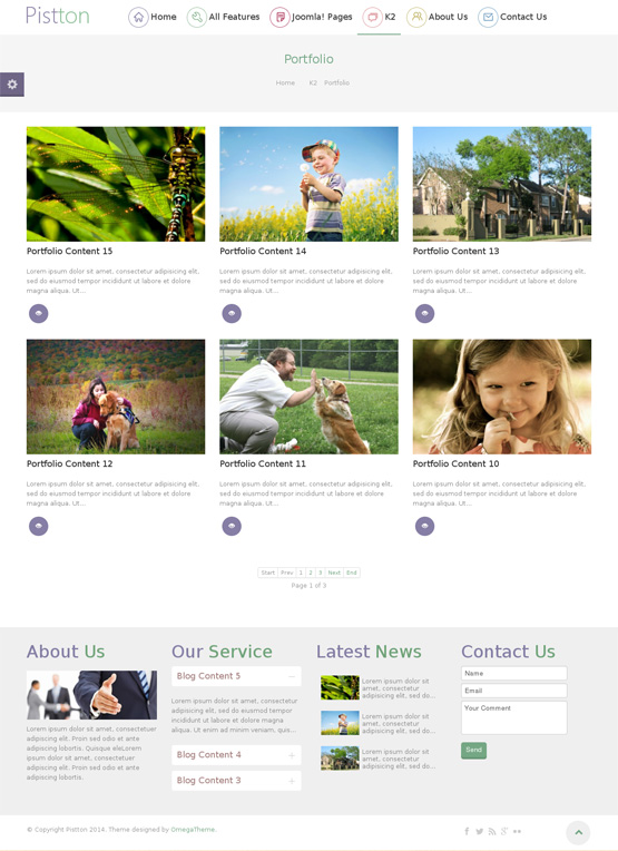pistton porfolio list page template